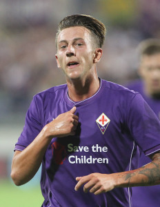 Firenze 2 Agosto 2015 Firenze stadio Artemio Franchi amichevole Fiorentina vs Barcellona nella foto ESULTANZA SECONDO GOL DI BERNARDESCHI © 2009 Massimo Sestini All rigths reserved