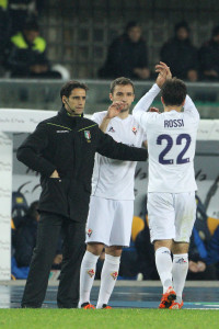 Verona, Hellas Verona Fiorentina, partita di Serie A. Cambio Giuseppe Rossi. 2015 10 28 © Carlos Folgoso / Massimo Sestini