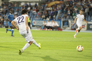 Lisbona (Portogallo), Belenenses Fiorentina, partita del gruppo I di Europa League. Nella foto. Gol Fiorentina, Rossi, 0-4.  2015-10-01 © Carlos Folgoso / Massimo Sestini