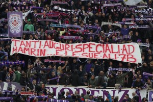 Firenze 18 Novembre 2012 Stadio Artemio Franchi Campionato Serie A  Fiorentina Vs Atalanta nella foto striscione curva fiesole per Hamrin  © Massimo Benvenuti/Massimo Sestini