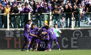 Firenze 21 Aprile 2013 stadio Artemio Franchi campionato serie A TIM Fiorentina vs Torino nella foto GOL ROMULO CopyRight Benvenuti Massimo / Massimo SestiniCopyright Massimo Benvenuti / Massimo Sestini